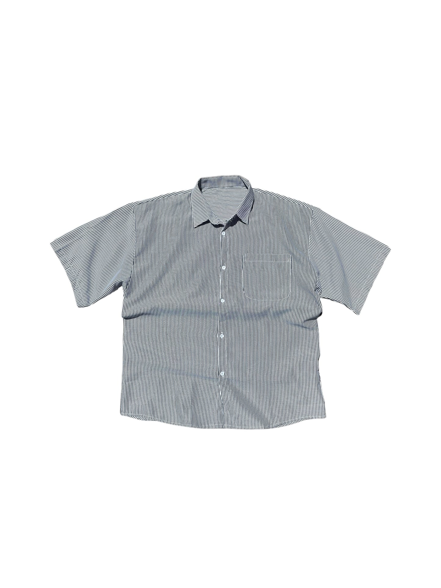 Boxy Af Black & White Button Up