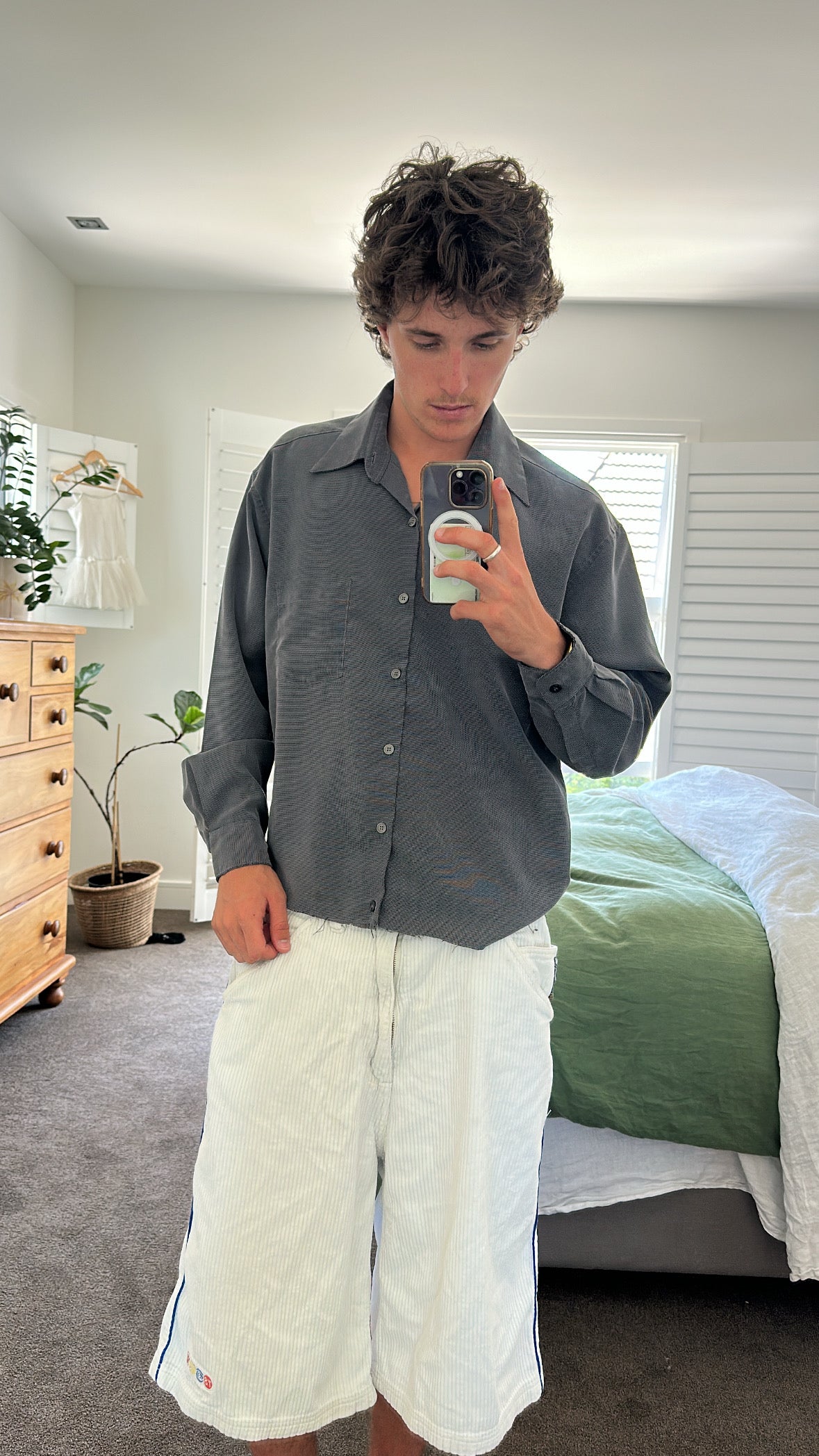 Boxy Grey Og Barkers Button Up